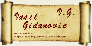 Vasil Gidanović vizit kartica